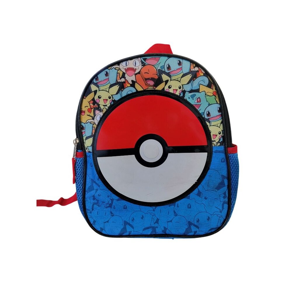 VTG Pokemon Kids Backpack With Pokeball Print & Character Design